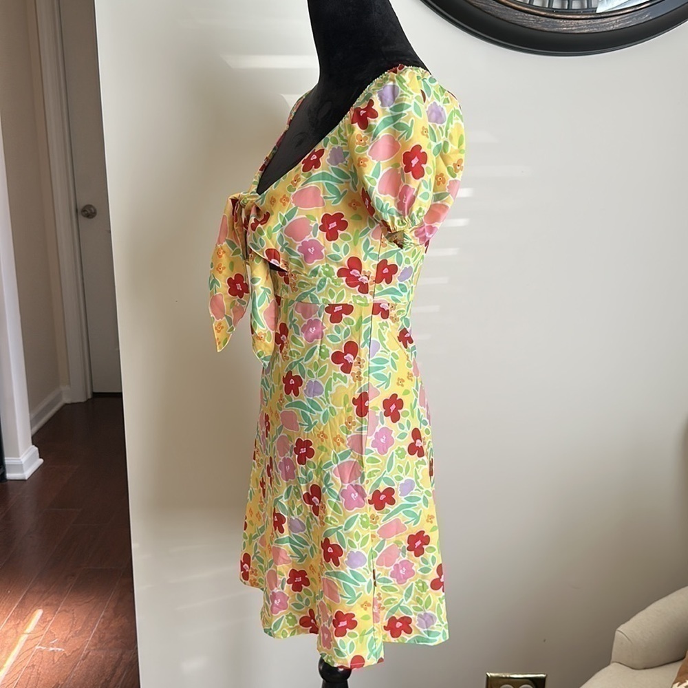 Cider Floral Knot Front Mini Dress - Picture 10 of 11